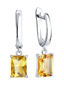 Серьги Diamant - Серебро 925, Цитрин (арт. 94-321-00395-1)