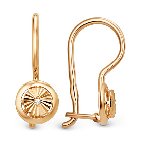 Серьги ЮФ Династия - Золото 375, Фианит (арт. 013702-5110)