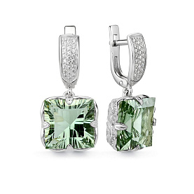 Серьги Дар - Серебро 925, Празиолит, Фианит (арт. С-5256рс41200)
