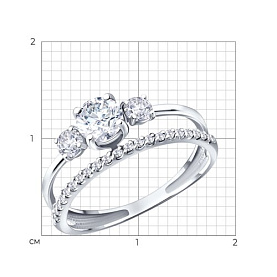 Кольцо SOKOLOV - Золото 585, Фианит (арт. 019886-3)