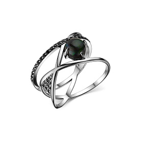 Кольцо Дар - Серебро 925, Опал, Шпинель (арт. К-3896чрк11716416)