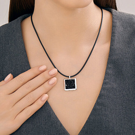 Колье Diamant - Серебро 925, Каучук, Кристальная ткань (арт. 94-170-02387-1)