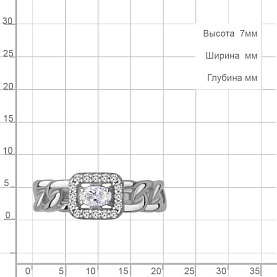 Кольцо Аквамарин - Серебро 925, Фианит (арт. 650143А.5)