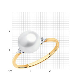 Кольцо SOKOLOV - Золото 375, Жемчуг культивированный, Фианит (арт. 37791219)