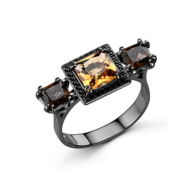 Кольцо Дар - Серебро 925, Раухтопаз, Фианит, Цитрин (арт. К-5255чрс40507216)