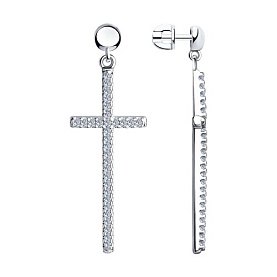 Серьги SOKOLOV - Серебро 925, Фианит (арт. 94023774)