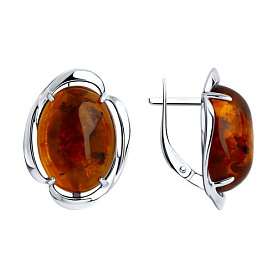 Серьги SOKOLOV - Серебро 925, Янтарь пресс. (арт. 83020315)