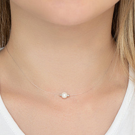 Колье SOKOLOV - Серебро 925, Жемчуг имитация (арт. 94070159)