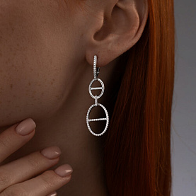 Серьги SOKOLOV - Серебро 925, Фианит (арт. 94025793)