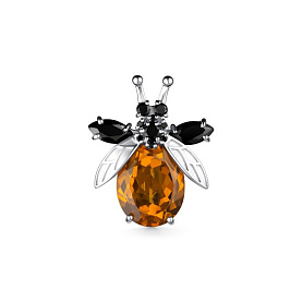 Брошь Дар - Серебро 925, Синтетический султанит, Фианит (арт. Бш-5128рс318216)