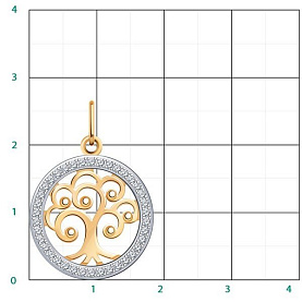 Подвеска Атолл - Золото 585, Фианит (арт. 50352)