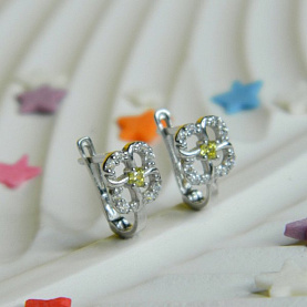 Серьги Галатея - Серебро 925, Фианит (арт. 3272.8)