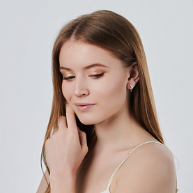 Серьги golden glob - Золото 585, Фианит (арт. СргЛ22бцФз585)