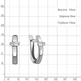 Серьги Аквамарин - Серебро 925, Фианит (арт. 49856.5)