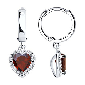 Серьги SOKOLOV - Серебро 925, Гранат, Фианит (арт. 92022932)