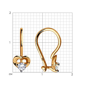 Серьги SOKOLOV - Золото 585, Фианит (арт. 028359)