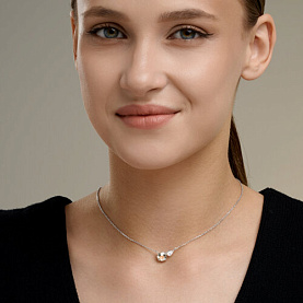 Колье SOKOLOV - Серебро 925, Празиолит, Фианит (арт. 92070115)