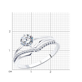 Кольцо SOKOLOV - Серебро 925, Фианит (арт. 94012241)