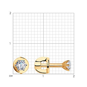 Серьги SOKOLOV - Золото 585, Фианит (арт. 028232)