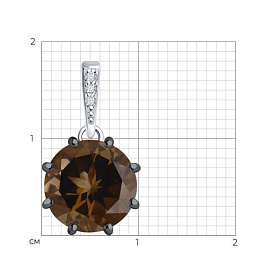 Подвеска Diamant - Серебро 925, Раухтопаз, Фианит (арт. 94-330-02040-3)