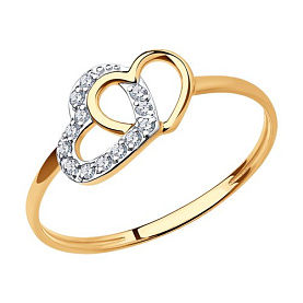 Кольцо SOKOLOV - Золото 585, Фианит (арт. 018870)