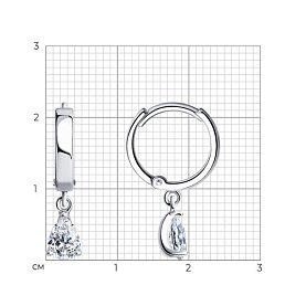 Серьги SOKOLOV - Серебро 925, Swarovski (арт. 94026024)