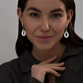 Серьги SOKOLOV - Серебро 925, Керамика, Фианит (арт. 94025854)