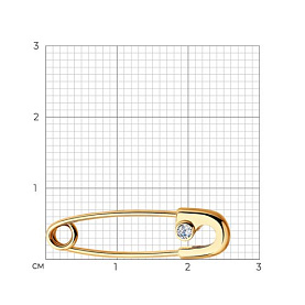 Булавка SOKOLOV - Золото 585, Фианит (арт. 040084)