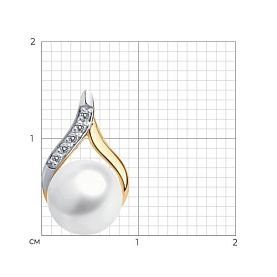 Подвеска SOKOLOV - Золото 375, Жемчуг культивированный, Фианит (арт. 37793153)