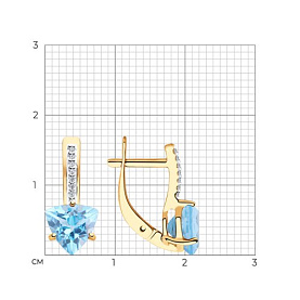 Серьги Diamant - Золото 585, Топаз, Фианит (арт. 51-320-00291-1)