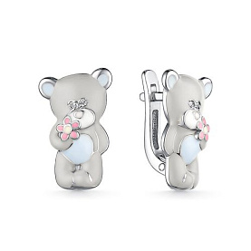 Серьги Мириада - Серебро 925, Фианит, Эмаль (арт. 901022340)