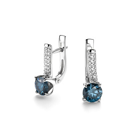 Серьги Дар - Серебро 925, Синтетический муассанит, Фианит (арт. С-3919рс1615200)
