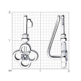 Серьги SOKOLOV - Серебро 925, Фианит (арт. 94023909)