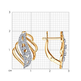 Серьги Diamant - Золото 585, Фианит (арт. 51-120-01025-1)