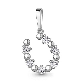 Подвеска Аквамарин - Серебро 925, Фианит (арт. 24742А.5)
