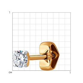 Серьга SOKOLOV - Золото 585, Фианит (арт. 170052)
