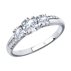 Кольцо SOKOLOV - Серебро 925, Фианит (арт. 94012831)