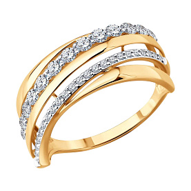 Кольцо SOKOLOV - Золото 585, Фианит (арт. 019812)