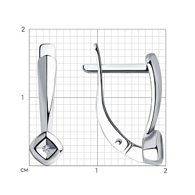 Серьги SOKOLOV - Серебро 925, Бриллиант (арт. 87020022)