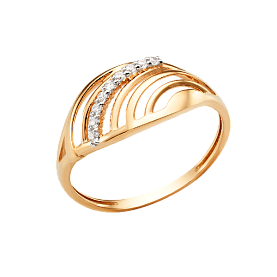 Кольцо ЮФ Династия - Золото 585, Фианит (арт. 001811-1102)
