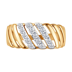 Кольцо SOKOLOV - Золото 585, Фианит (арт. 019810)