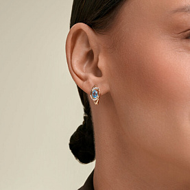 Серьги SOKOLOV - Золото 585, Топаз, Фианит (арт. 729390)