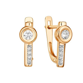 Серьги ЮФ Династия - Золото 585, Фианит (арт. 019052-1282)