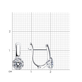 Серьги SOKOLOV - Серебро 925, Фианит (арт. 94021958)