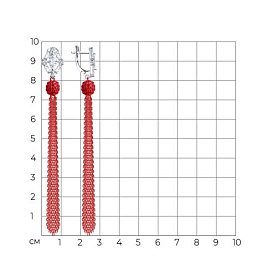Серьги SOKOLOV - Серебро 925, Синтетический рубин, Фианит (арт. 94027680)