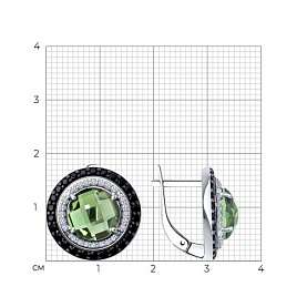 Серьги SOKOLOV - Серебро 925, Синтетический кварц , Фианит (арт. 92021422)