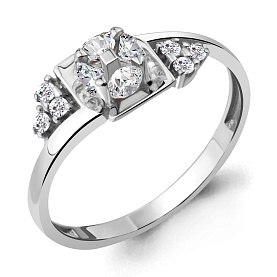 Кольцо Аквамарин - Серебро 925, Фианит (арт. 68620А.5)