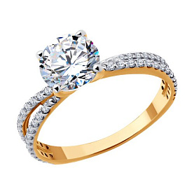 Кольцо SOKOLOV - Золото 585, Фианит (арт. 019509)