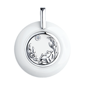 Подвеска Diamant - Серебро 925, Керамика, Фианит (арт. 94-130-00573-1)