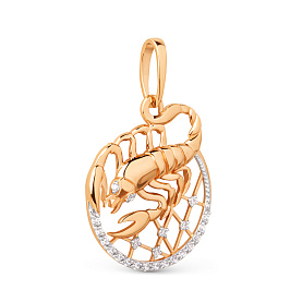Подвеска ЮФ Династия - Золото 375, Фианит (арт. 101108-5102)